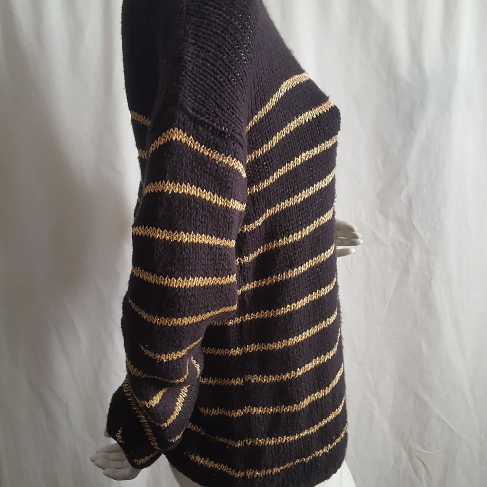 SOLD! ALC Black Gold Metallic Sweater Size XS - Picture 2 of 3